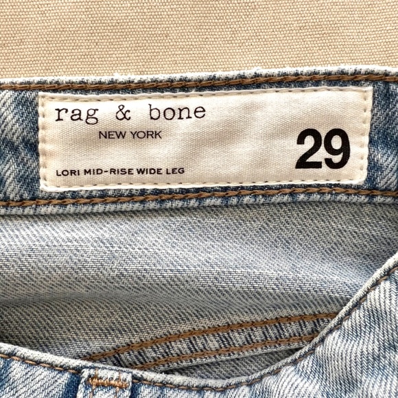 RAG & BONE Lori Mid-Rise Wide Leg Jean in Light acid Wash - NWT! - 29 - Picture 7 of 12